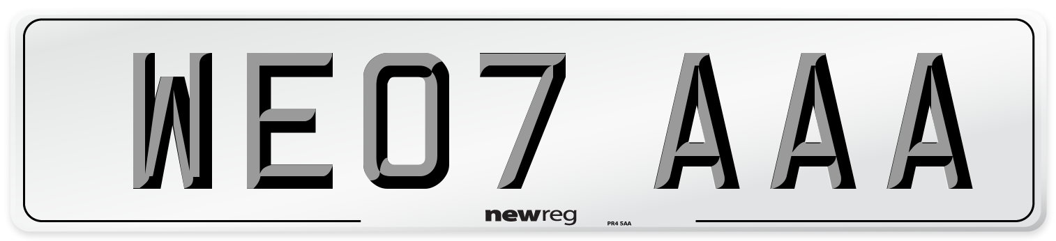 WE07 AAA Number Plate from New Reg